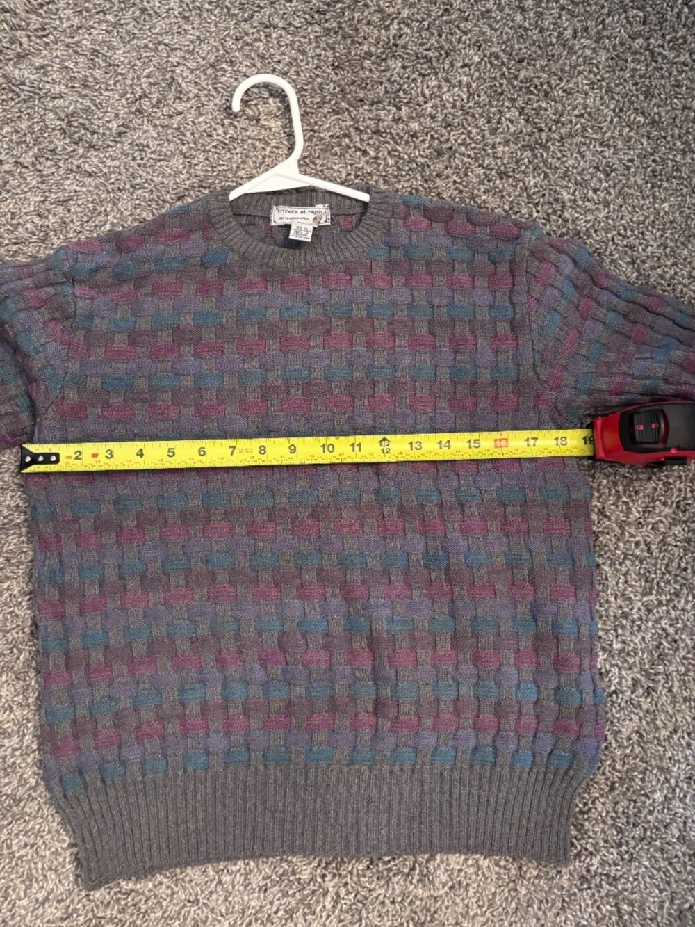 Tricots St Raphael Women's Geometric Wool Sweater S Vintage Grandpa Preppy Warm - Picture 4 of 6